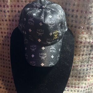 MCM Black and White Monogram Hat